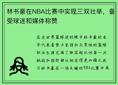 林书豪在NBA比赛中实现三双壮举，备受球迷和媒体称赞